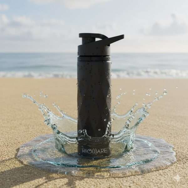 Rioware Leak Proof & BPA Free with Sipper Cap 750 ml Steel Bottle (Pack of 1, Black)